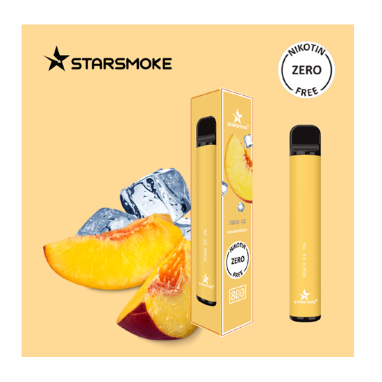 Starsmoke Pêche Glacée 800 Bouffées (Zéro Nicotine)